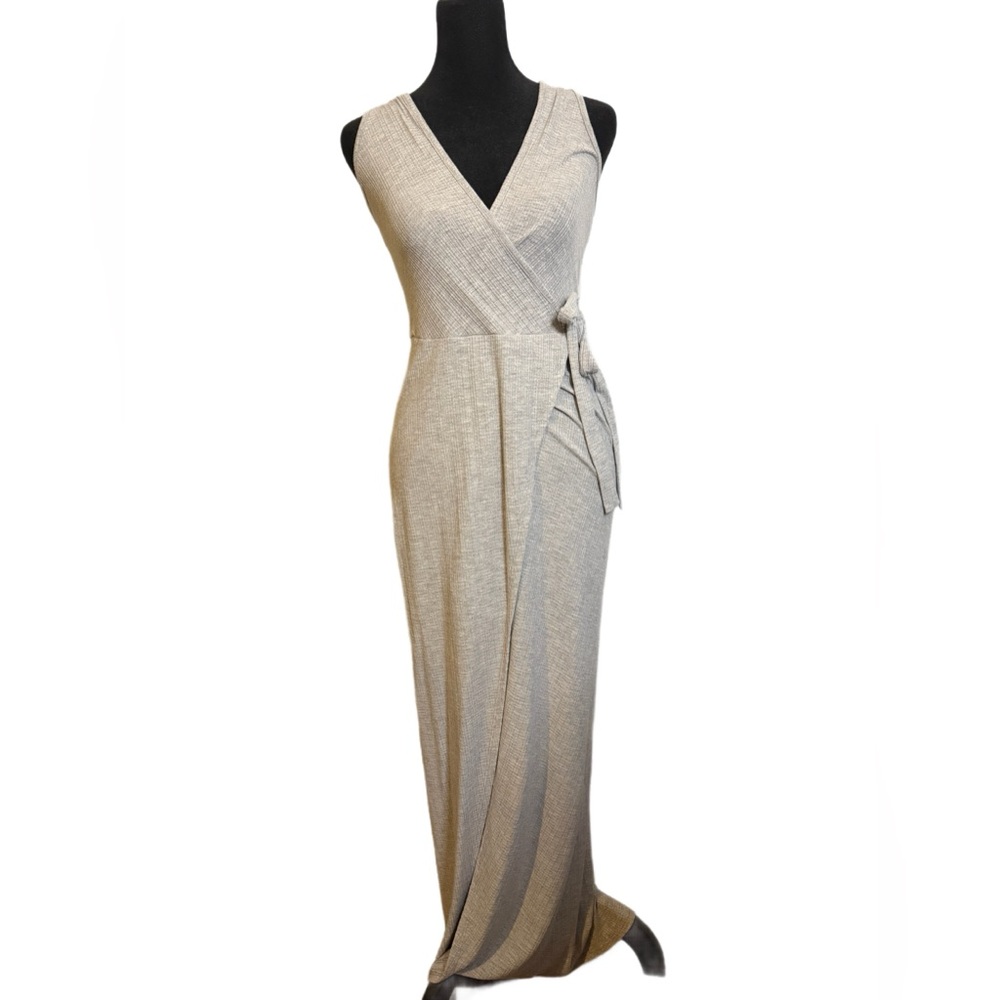 “See You Monday” Gray Wrap Dress
